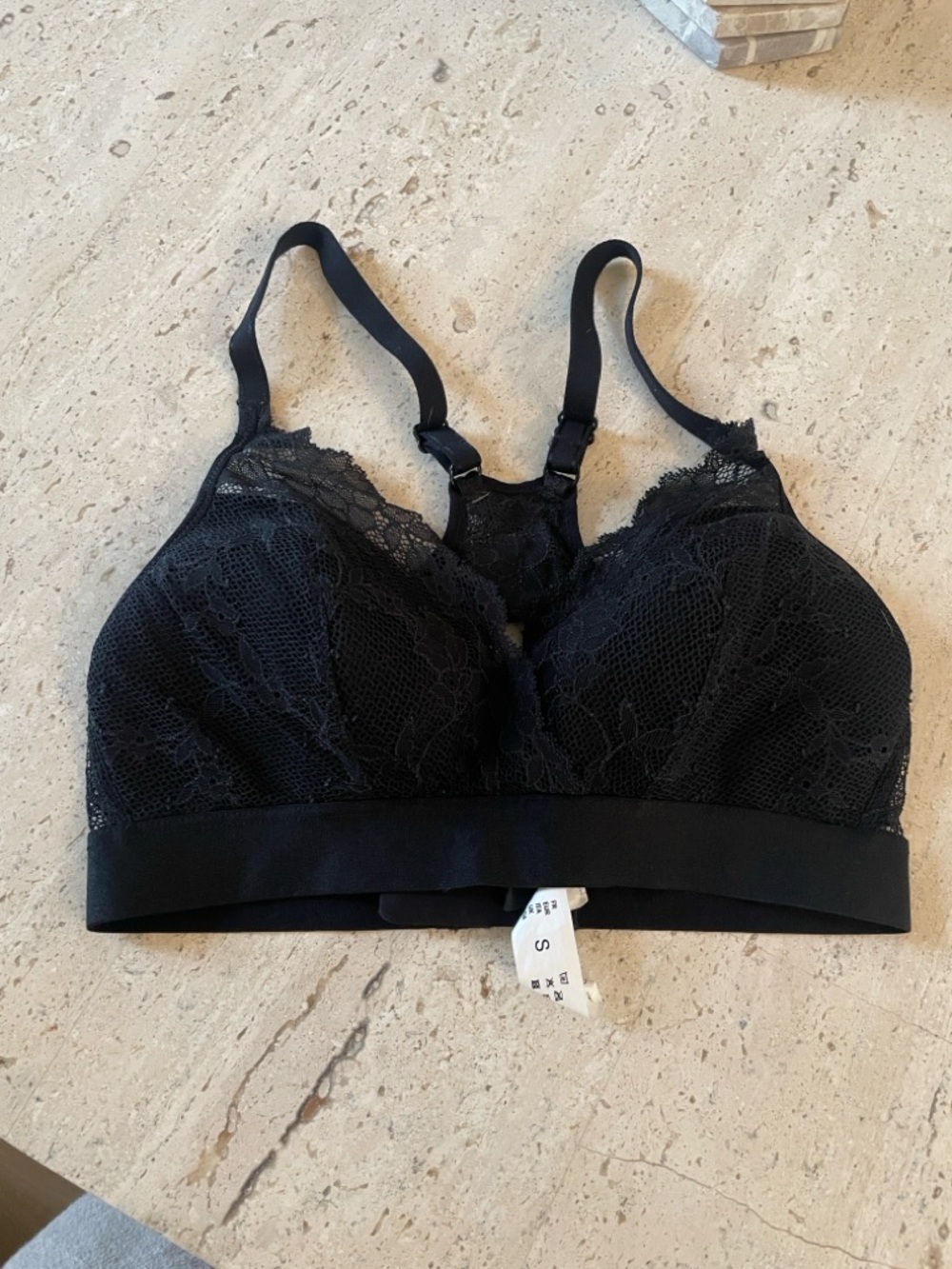 Chantelle Black Lace Wireless Bralette everyday racerback small S